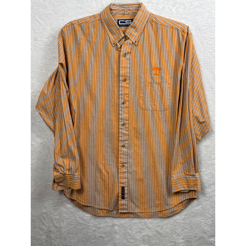 Crable Sportswear Button Down Tennessee Vols‎ Striped Shirt L